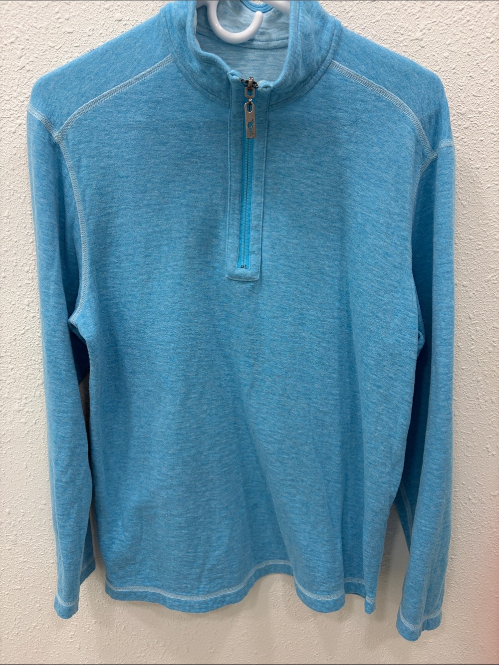 Tommy Bahama Light Blue Reversible Half-Zip Sweater